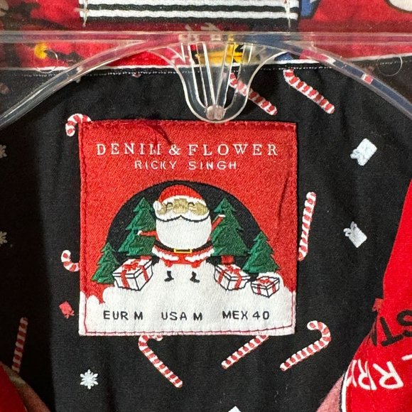 Denim & Flower Ricky Singh Joy To The World Men's Shirt SZ M - Picture 6 of 6